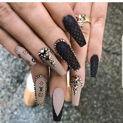 gucci nails coffin shape|new coffin nail designs.